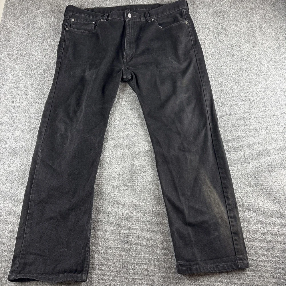 Levi's 505 Men's W40 L30 Black Denim Jeans Regular Fit Straight Leg Pants